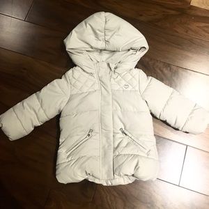 Zara BabyGirl quilted jacket w/hood, 12-18 months