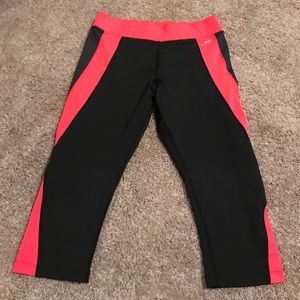 Active crop!! Neon coral and charcoal gray!!