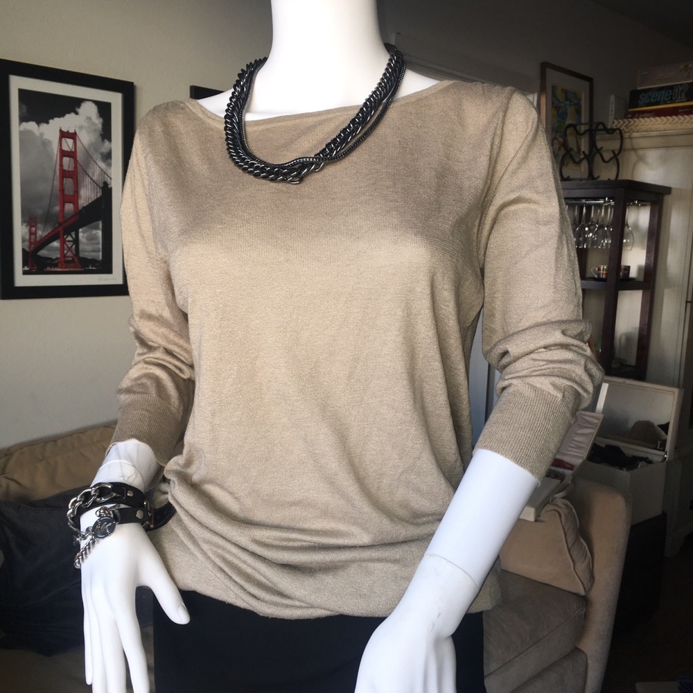 DKNY silk/cashmere 3/4 length sleeve sweater