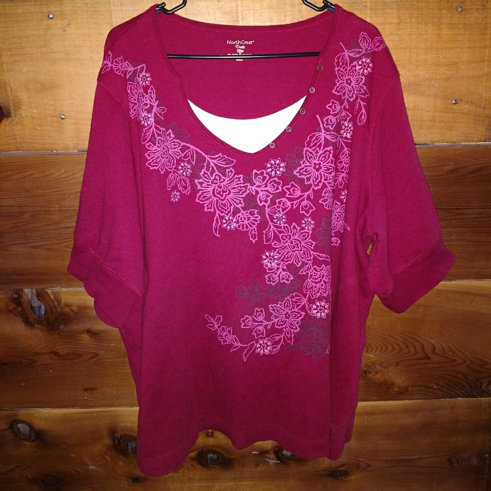 Plus size brick red shirt