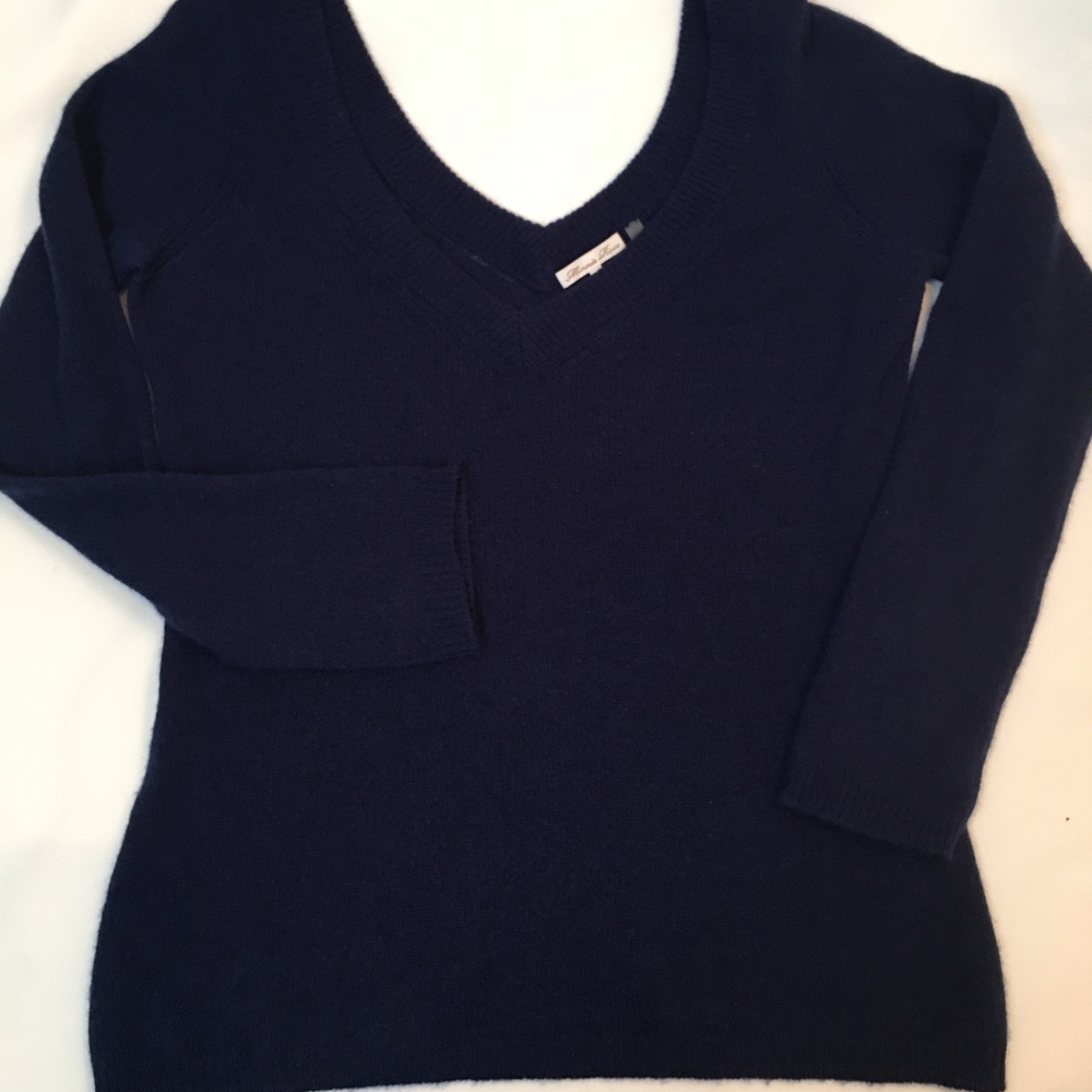 MINNIE ROSE 100% Cashmere Oversized V-Neck Sweater