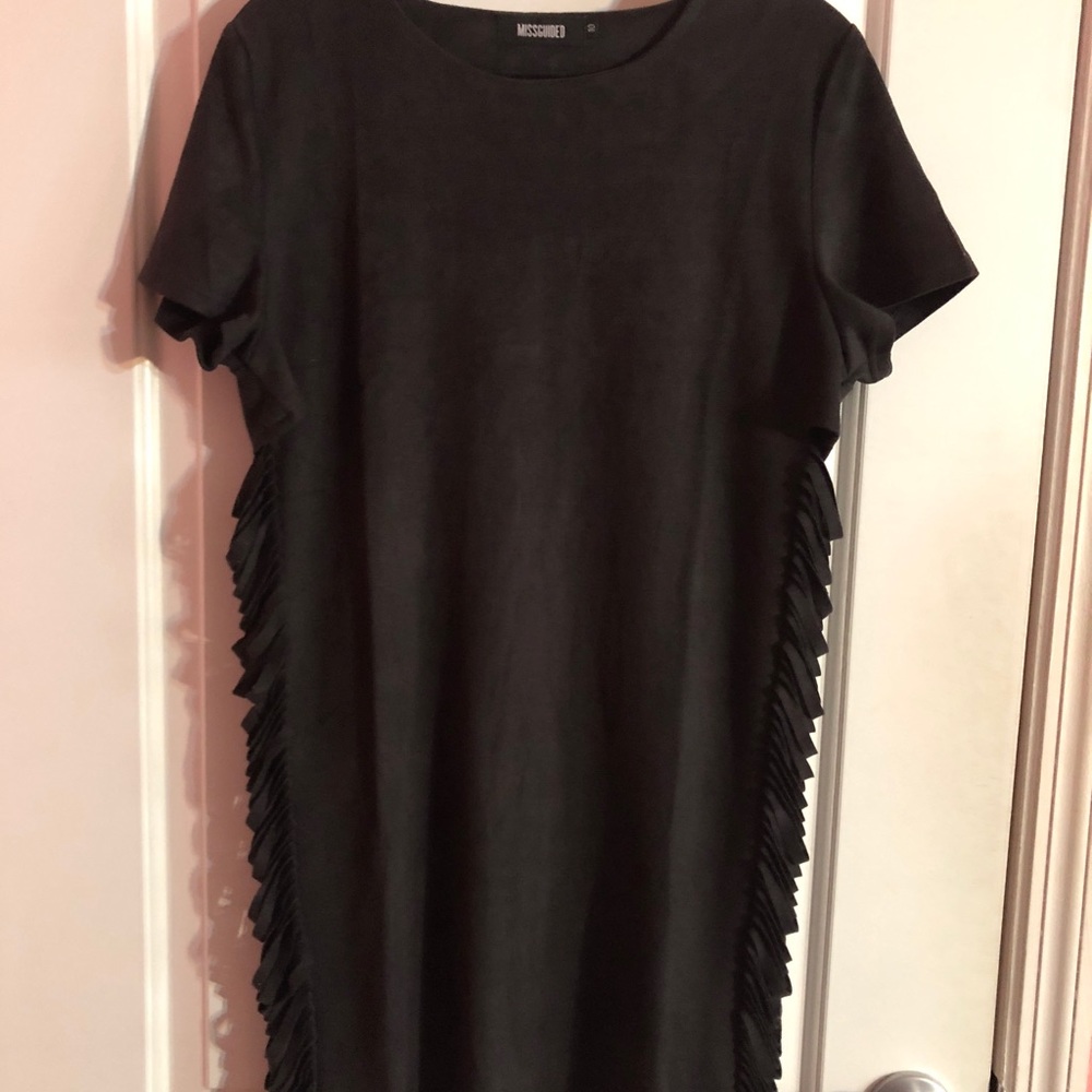 Missguided suede side cutout dress