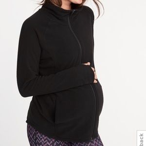 Black old navy micro fleece maternity jacket