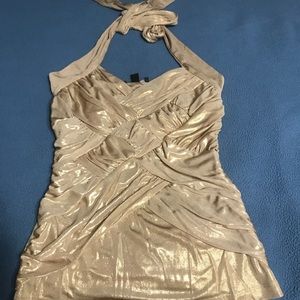 Bebe Gold Silky Top