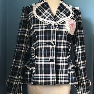 Japanese Lolita fashion plaid blazer