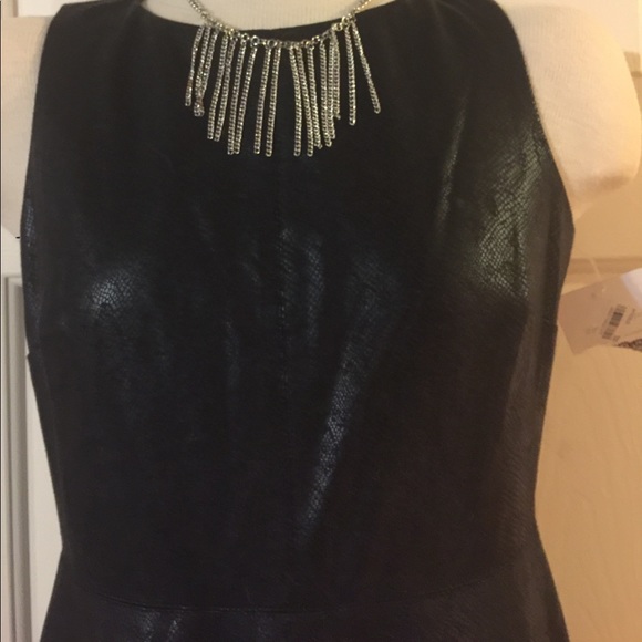 Donna Morgan Sz 6 Black Snakeskin Dress - Picture 2 of 6