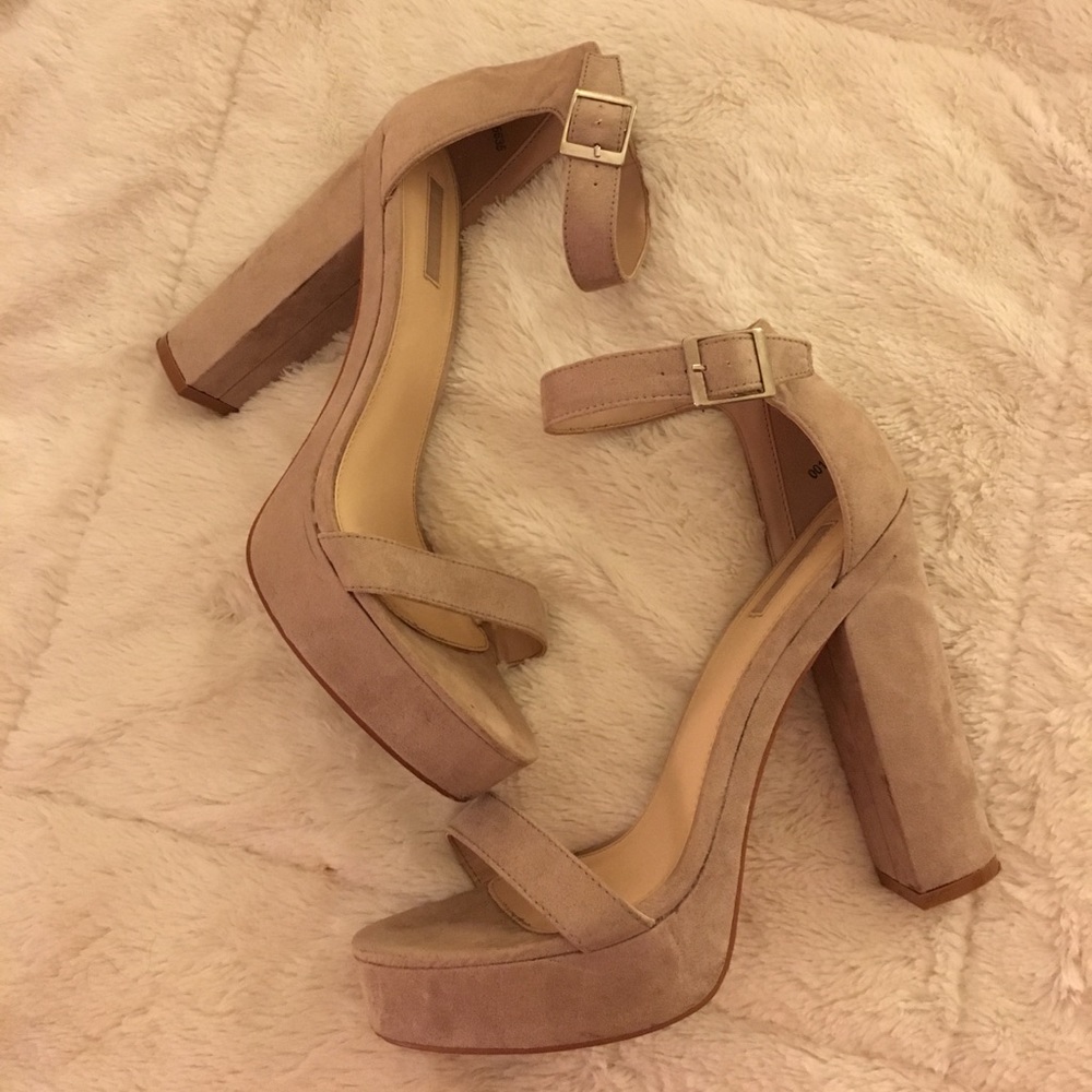 Blush Ankle Strap Heels
