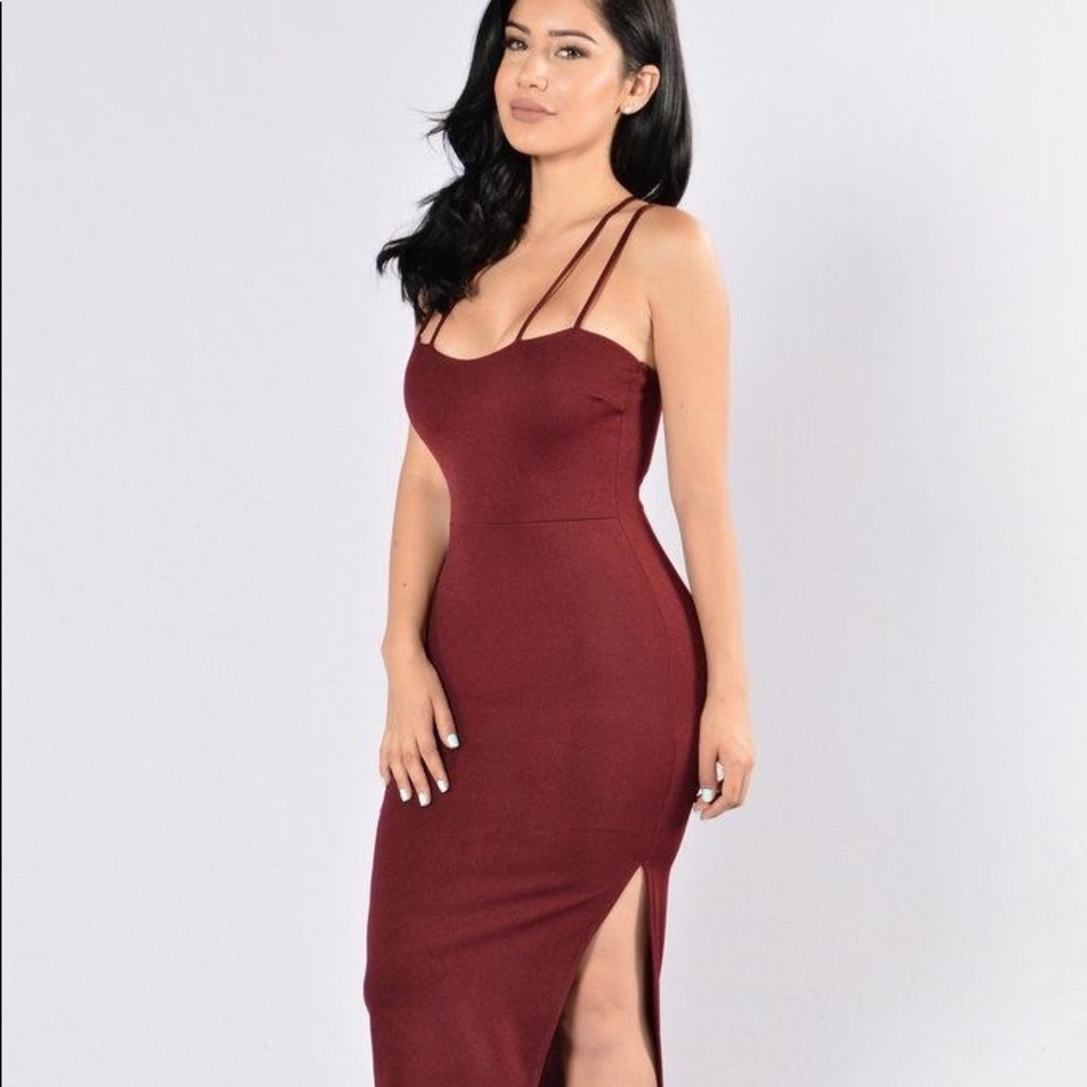 Burgundy Midi Dress