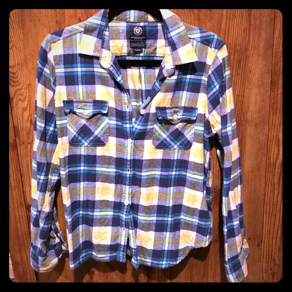American Eagle Flannel Button-Up Shirt