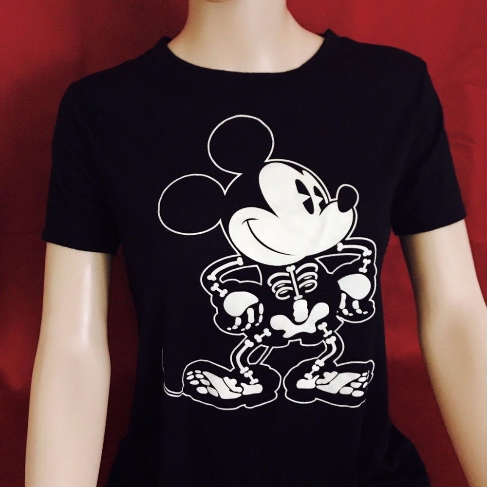 Women-039-s-Mickey-Mouse-Skelton-Glow-in-the-Dark