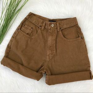 brown jean shorts