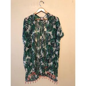 Tropical Palm Leaf Cover Up