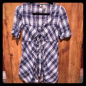 BKE Button Up Short Sleeve Tunic