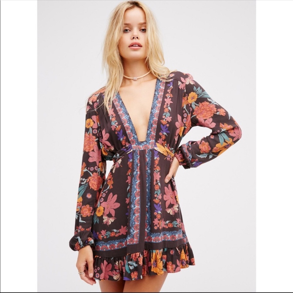 Free People floral tunic dress size 0