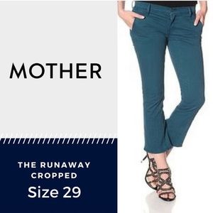 NWT Mother Jeans "The Runaway" Crop Size 29 Teal