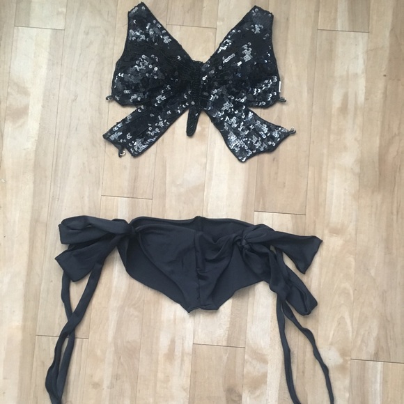 Other - Sequin Butterfly Rave Two Piece Set