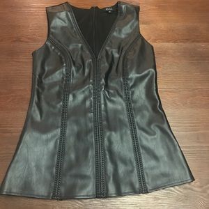 ANGL Black Faux Leather Tank