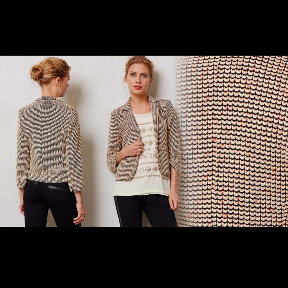 Anthropologie Cartonnier Motif Ivory Blazer