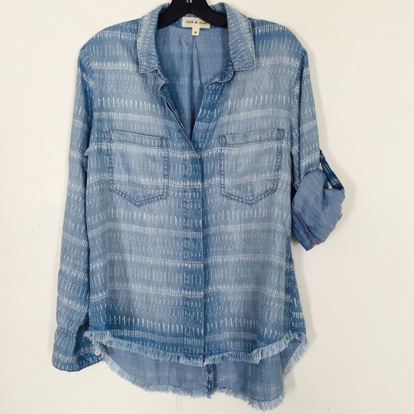 Anthropologie's Cloth & Stone Fray Shirt NWOT - Picture 3 of 7