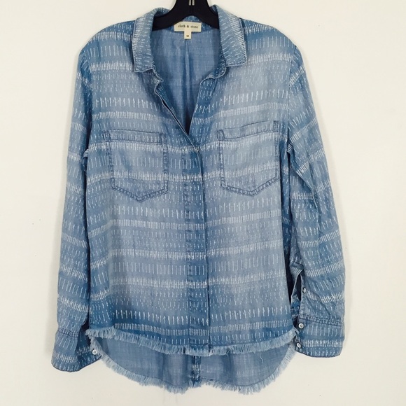 Anthropologie's Cloth & Stone Fray Shirt NWOT - Picture 4 of 7