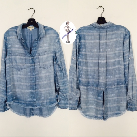 Anthropologie's Cloth & Stone Fray Shirt NWOT - Picture 2 of 7