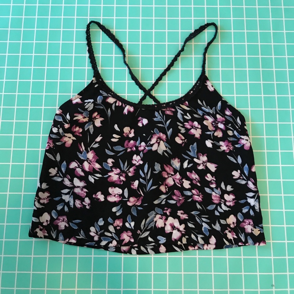 Kendall & Kylie floral crop tank
