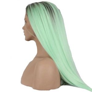 Mint green wig