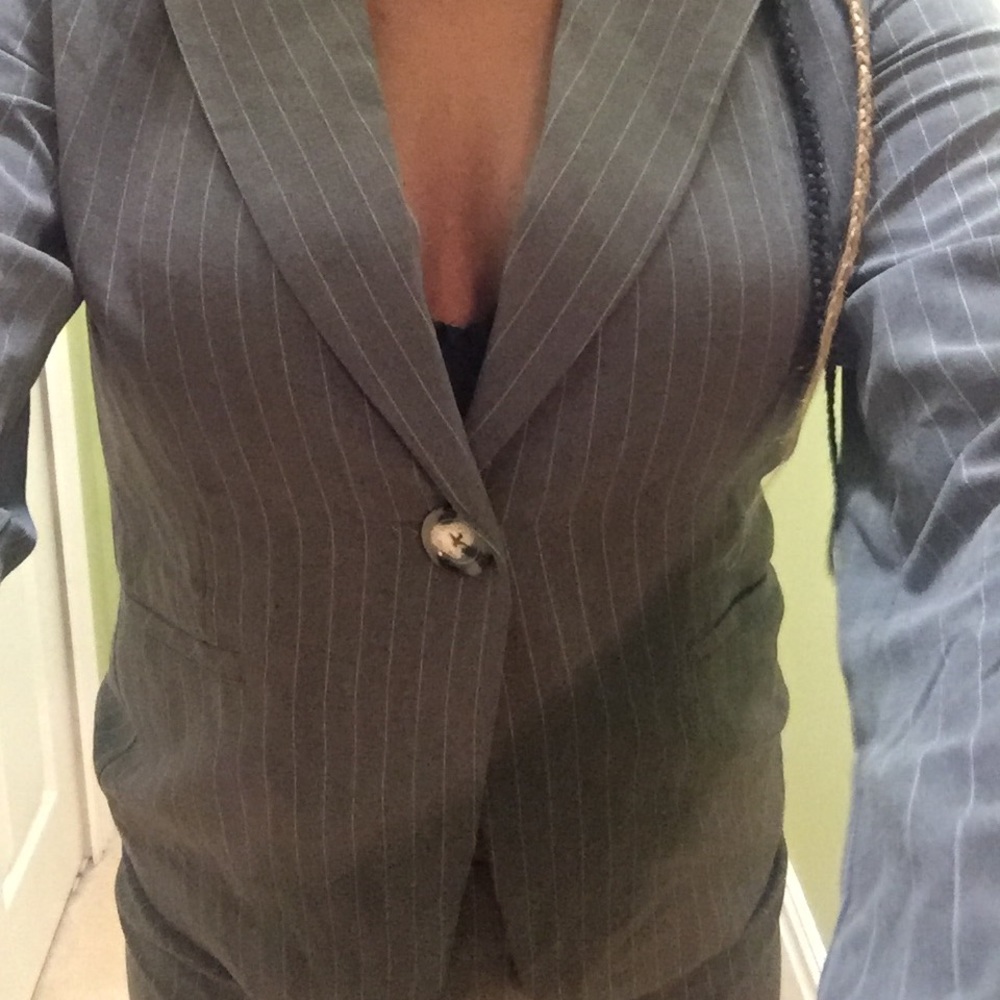 Gray Pinstripe Blazer