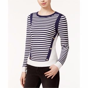Maison Jules Striped Hardware Detail Sweater