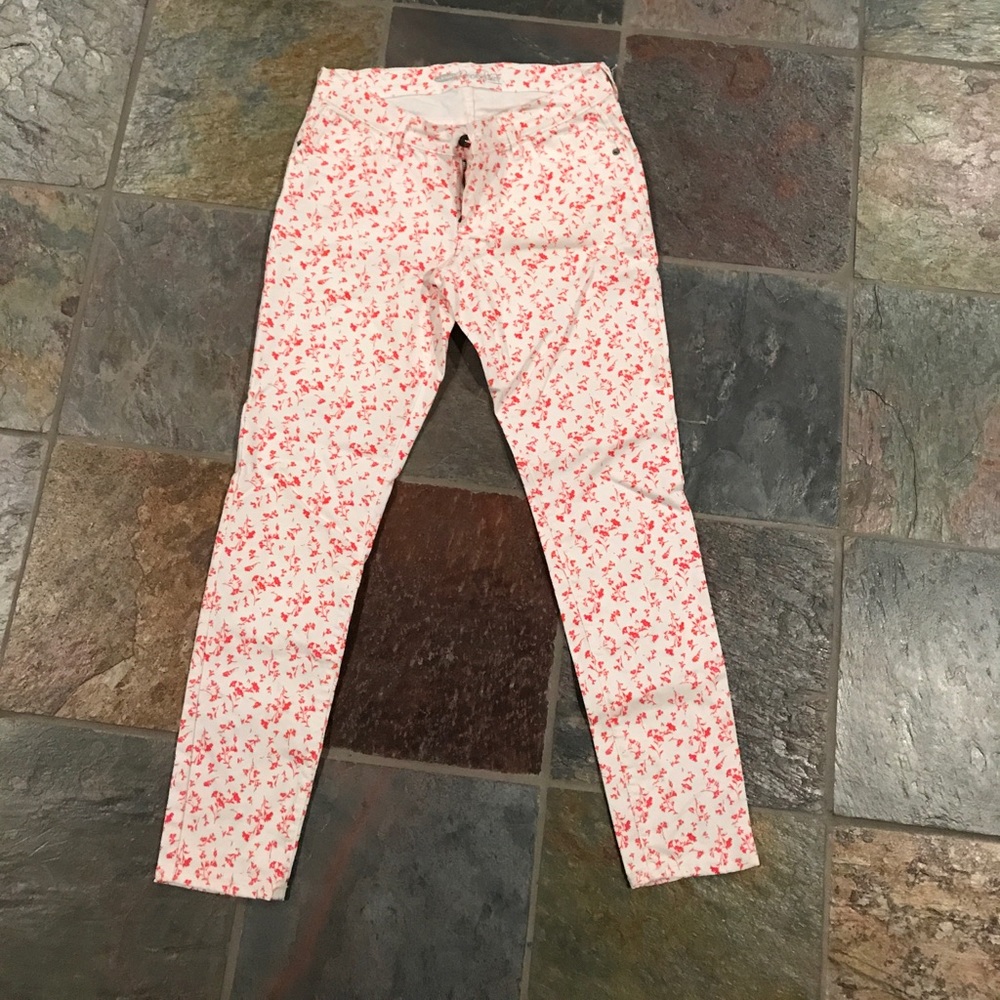 Old Navy Cream and Red Rockstar Pants