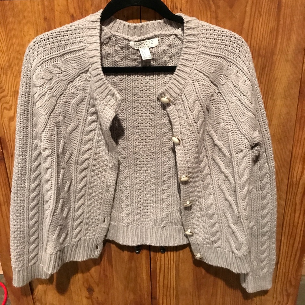 Forever 21 Grey Cable Sweater