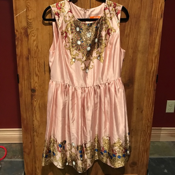 Joe Fresh Dresses & Skirts - Joe Fresh Pink Sleeveless Dress with Gold Details