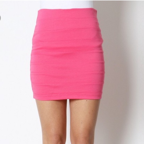 Sale! Hot Pink Bodycon Mini Skirt - Picture 2 of 5
