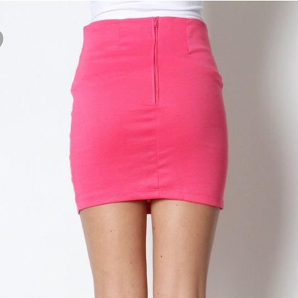 Sale! Hot Pink Bodycon Mini Skirt - Picture 3 of 5