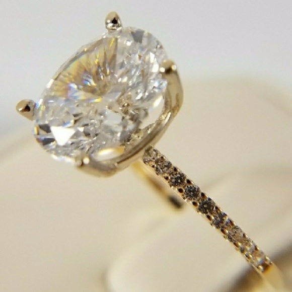 Jewelry Dainty 14k Yellow Gold 3ct Oval Engagement Ring Poshmark