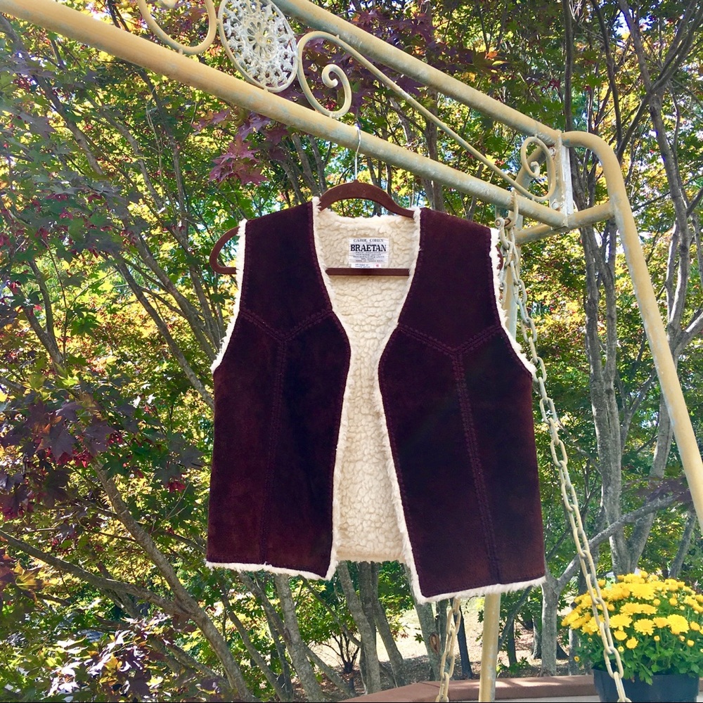 Vintage•Shearling+Suede Vest
