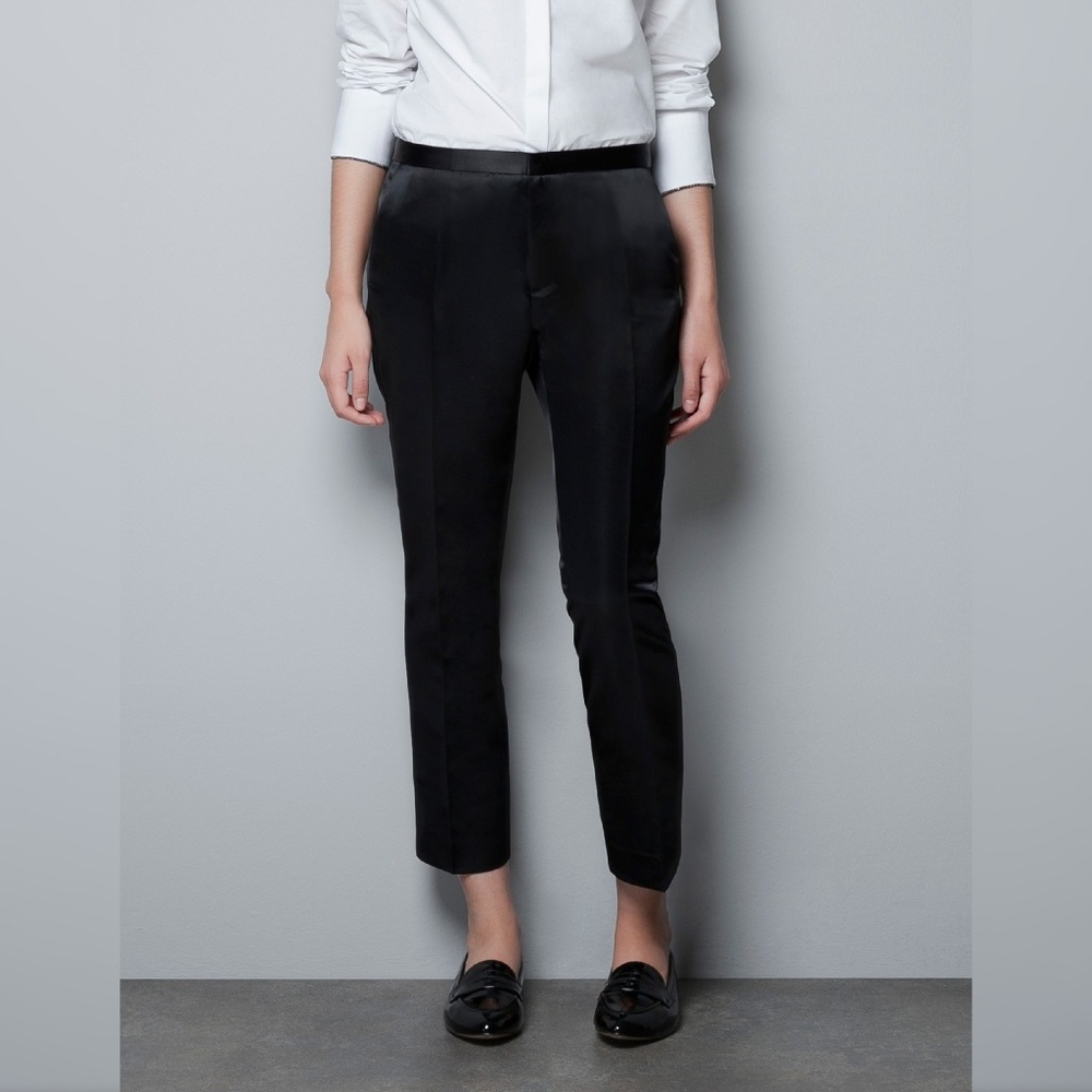Zara Cutoff Satin Pants
