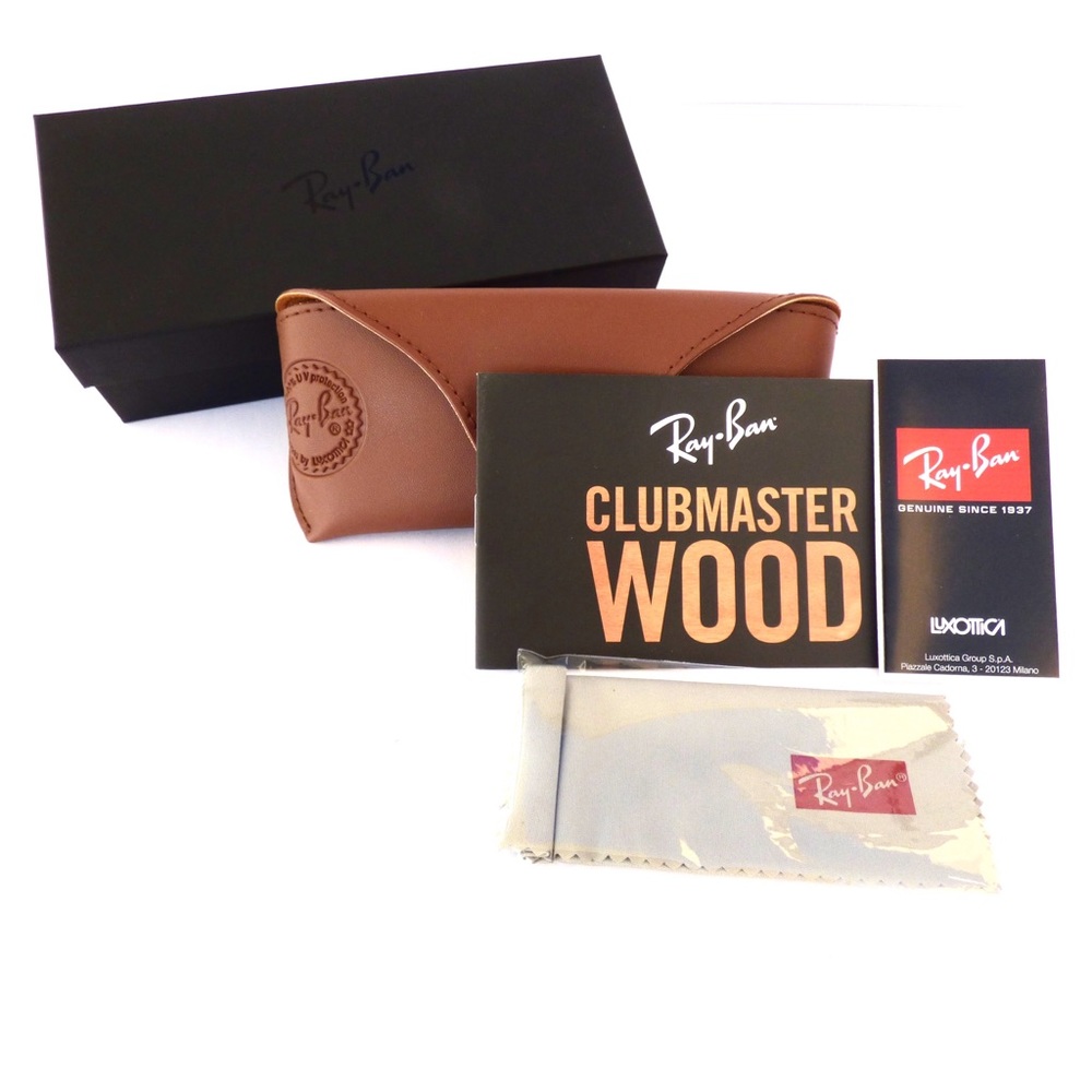 100% Authentic Ray-Ban ClubMaster Wood Sunglasses - Picture 7 of 7