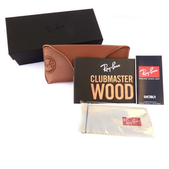 100% Authentic Ray-Ban ClubMaster Wood Sunglasses - Picture 7 of 7