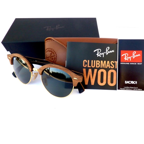 100% Authentic Ray-Ban ClubMaster Wood Sunglasses - Picture 3 of 7
