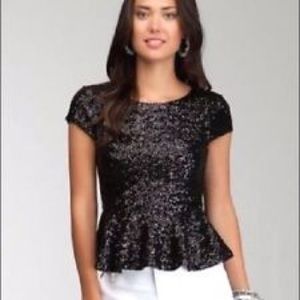 Bebe sequin peplum top