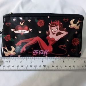 SheDevil Fluff brand vintage print wristlet wallet