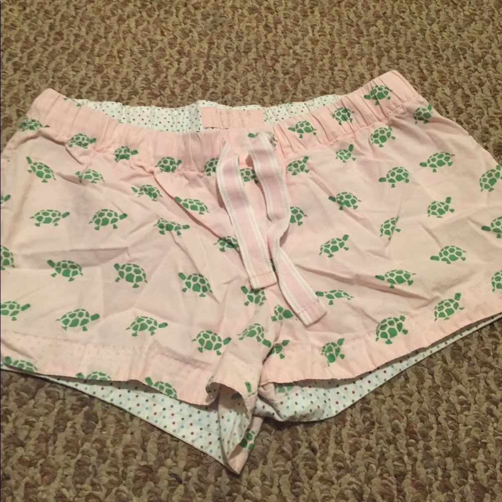Pink turtle pajama shorts