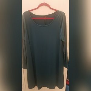 Dark green shift dress