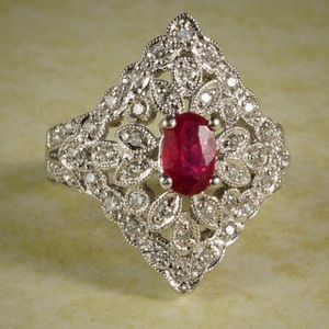 Art Deco Ruby and Diamond ring.