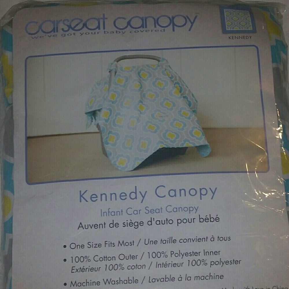Car seat Canopy blue yellow NEW