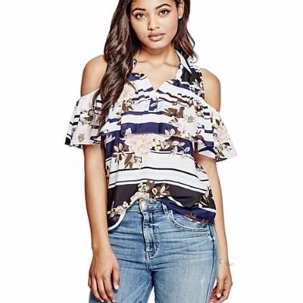 Chelsea Cold-shoulder Ruffle shirt