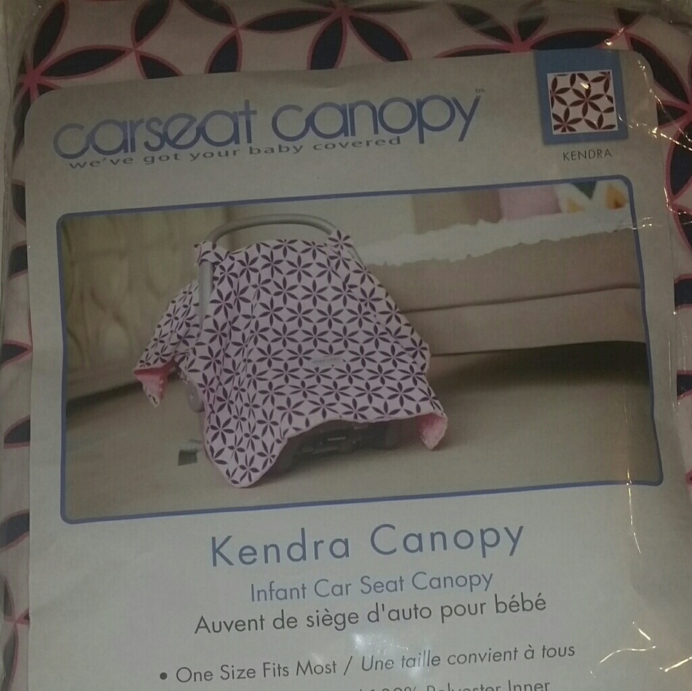 Carseat Canopy pink navy NEW