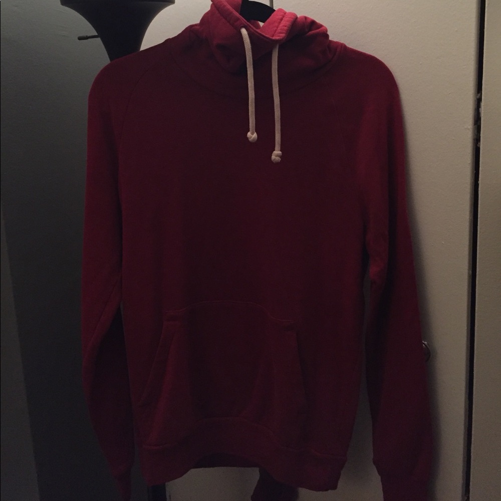 Burgundy loose turtleneck sweater