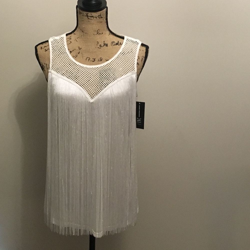 NWT INC Tank w/ Silver Fringe